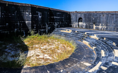Cannon pit in Battery Pensacola at Fort Pickens in Gulf Islands National Seashore
