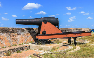 Fort Pickens cannon south of Tower Bastion in Gulf Islands National Seashore