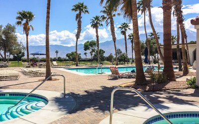 Pool area at the Sands Golf and RV Resort in Desert Hot Springs California