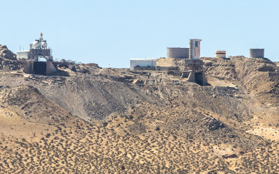 Launch platforms at Edwards Airforce Base as seen from California Highway 58