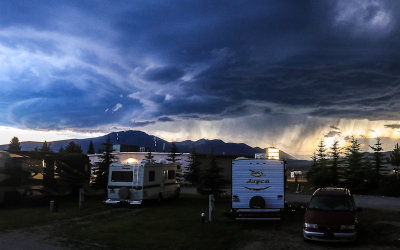 Menacing clouds during a thunderstorm from the Valley View RV Park in Island Park Idaho