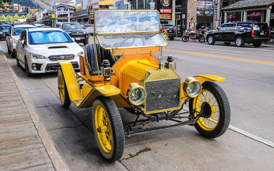 Old Ford parked on the streets of Jackson Hole Wyoming