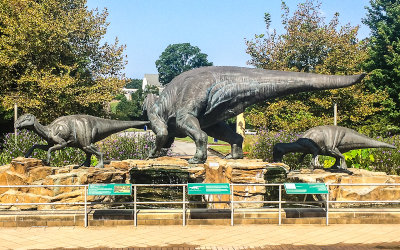 Dinosaurs outside the Fernbank Museum in Atlanta Georgia  
