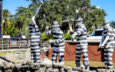 Prisoners breakin rocks in St. Augustine Florida