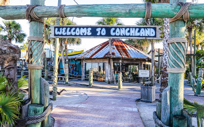 The entrance to the Conchland restaurant on Anastasia Island near St. Augustine Florida