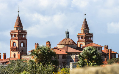Flagler College viewed from Castillo de San Marcos National Monument in St. Augustine Florida