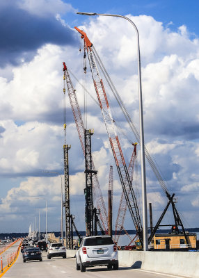 Construction on the US 98 bridge over Pensacola Bay in Florida