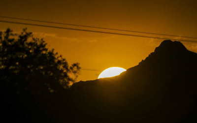 Sun setting behind the Tucson Mountains