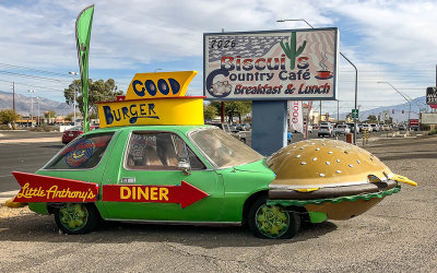 Little Anthonys Diner hamburger Gremlin movable advertisement in Tucson