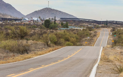 Arizona Highway 286 approaches the border in the Arizona Border Zone