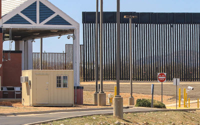 Border wall at the Sasabe Port of Entry in the Arizona Border Zone
