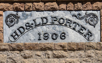 Sign on the faade of the Porter Brothers supply store in the Rhyolite Historic Townsite