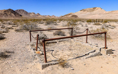 Plots in the Rhyolite cemetery in the Rhyolite Historic Townsite