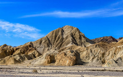 Blue sky above a desolate mountain along California 190 in Death Valley National Park