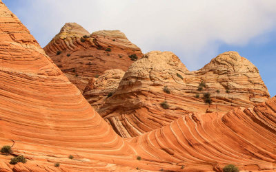 Closeup of sandstone buttes on the trail to The Wave in Vermilion Cliffs National Monument