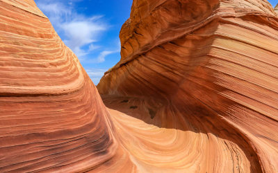 Arching slot canyon near The Wave in Vermilion Cliffs National Monument