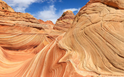One side of The Wave in Vermilion Cliffs National Monument