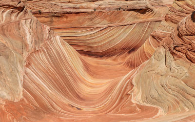 Closeup of The Wave in Vermilion Cliffs National Monument