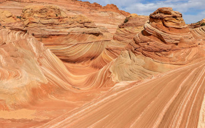Looking down on The Wave from a higher vantage point in Vermilion Cliffs National Monument