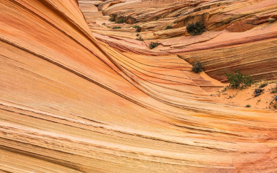 Sweeping sandstone formation, part of the Mini-Wave, in Vermilion Cliffs National Monument