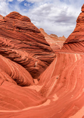 Red sandstone canyon below The Wave in Vermilion Cliffs National Monument