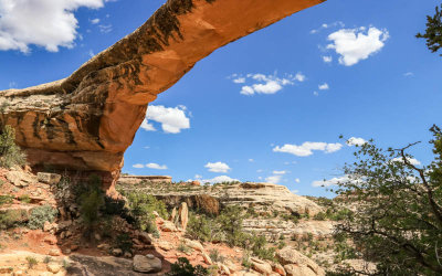 Looking through Owachomo Bridge in Natural Bridges National Monument