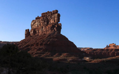 Stagecoach Rock in the late day sun in Valley of the Gods