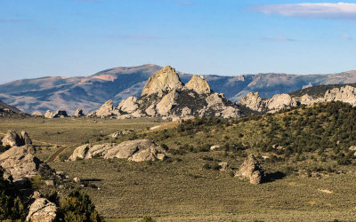 Early morning view of the Circle Creek Basin in City of Rocks National Reserve 