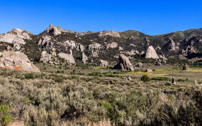 View of granite formations in the Circle Creek Basin in City of Rocks National Reserve