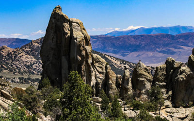 Morning Glory Spire, a popular climbing destination, in City of Rocks National Reserve