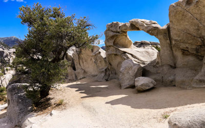 Window Arch throws afternoon shade on the landscape in City of Rocks National Reserve