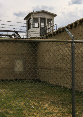 Guard Shack on the prison wall in the Old Montana Prison