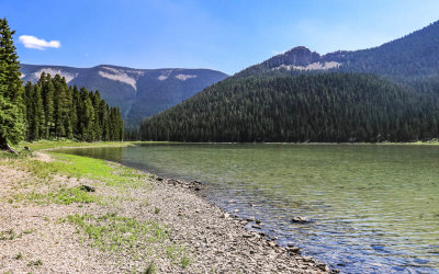 Crystal Lake from the northern shoreline in Lewis and Clark National Forest