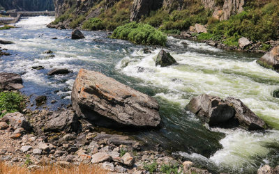 Rapids along the Madison River downstream from the dam in Bear Trap Canyon