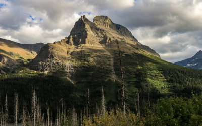View of a mountain from the Going to the Sun Road in Glacier National Park