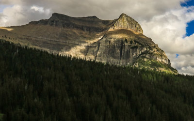 Peak towering over the Going to the Sun Road in Glacier National Park