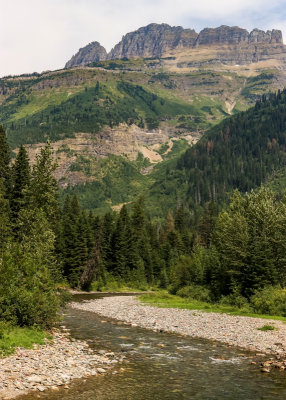 Rugged area near McDonald Falls in Glacier National Park 