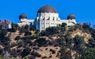 The Griffith Observatory from Hollywood Boulevard in Hollywood