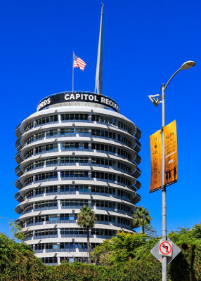 The Capitol Records building in Hollywood