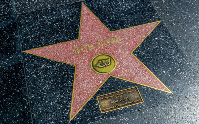 Bob Hopes star on the Hollywood Walk of Fame on Hollywood Boulevard in Hollywood