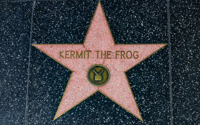 Kermit the Frogs star on the Hollywood Walk of Fame on Hollywood Boulevard in Hollywood