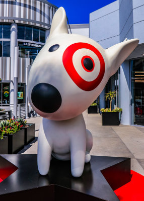 Target dog statue on Hollywood Boulevard in Hollywood