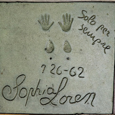 Sophia Lorens signature block at Graumans Chinese Theatre on Hollywood Boulevard in Hollywood