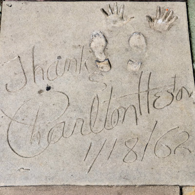 Charlton Hestons signature block at Graumans Chinese Theatre on Hollywood Boulevard in Hollywood