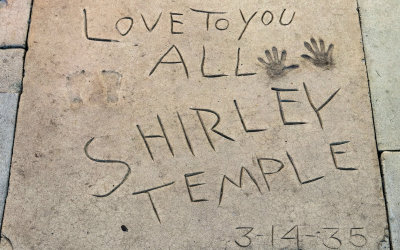 Shirley Temples signature block at Graumans Chinese Theatre on Hollywood Boulevard in Hollywood