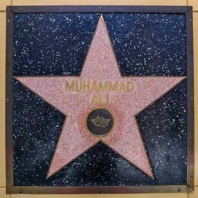 Muhammad Alis star on a wall along the Hollywood Walk of Fame on Hollywood Boulevard in Hollywood