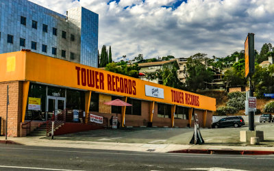 Abandoned Tower Records along the Sunset Strip in Hollywood