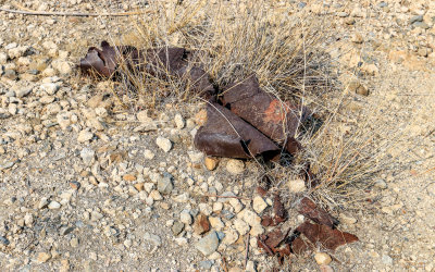 Twisted metal at the site of the St. Francis Dam in St. Francis Dam Disaster National Monument