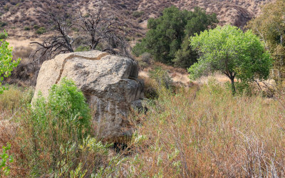 Two story section of the stair-stepped face of the St. Francis Dam in St. Francis Dam Disaster National Monument