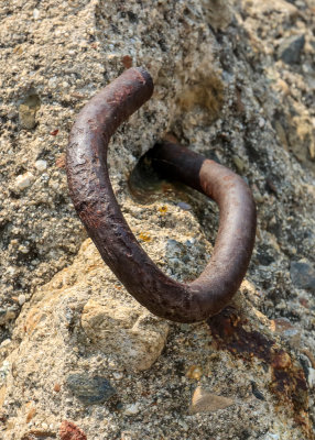 Twisted rebar in concrete from the St. Francis Dam in St. Francis Dam Disaster National Monument
